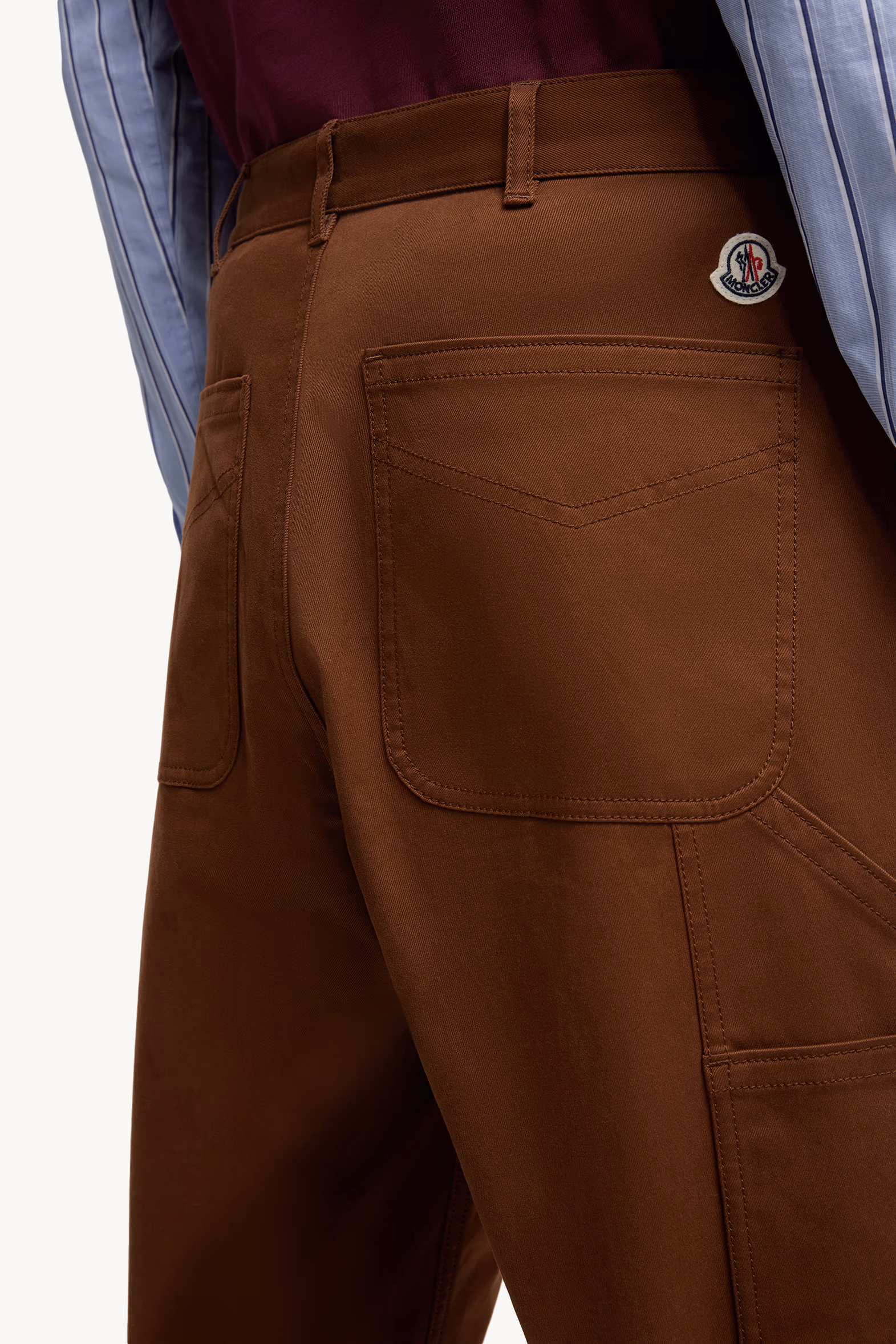 Pantalon en gabardine de coton Hommes Marron Moncler 6